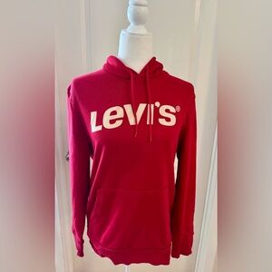 NEW WITH TAGS Levi’s Red Pullover Hooded Sweatshirt, Size small